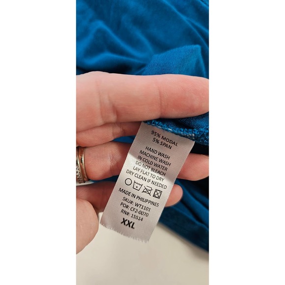 Made by Johnny size 2XL XXL women's vivid blue ruched side tank - Picture 5 of 7